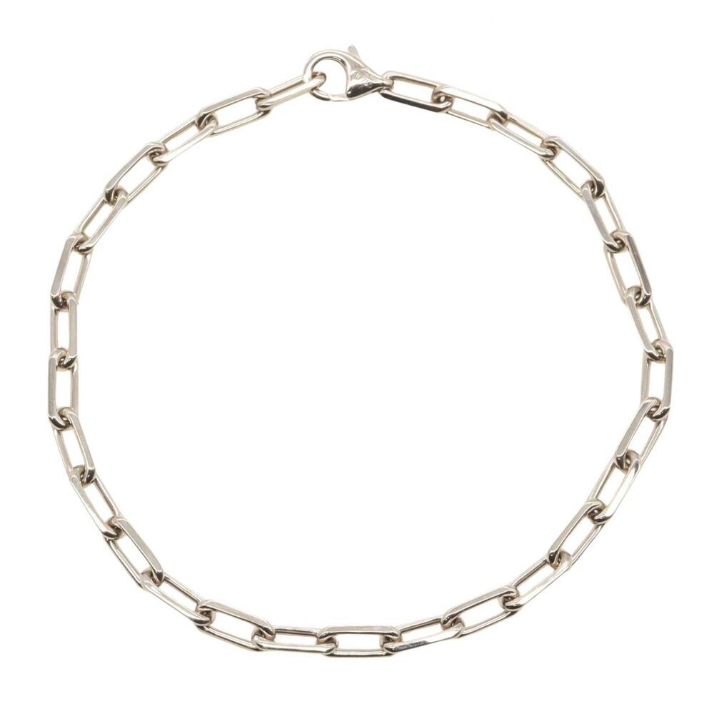 Cartier Santos Bracelet, 18K White Gold (WG), Silver Tone, for Men and Women.